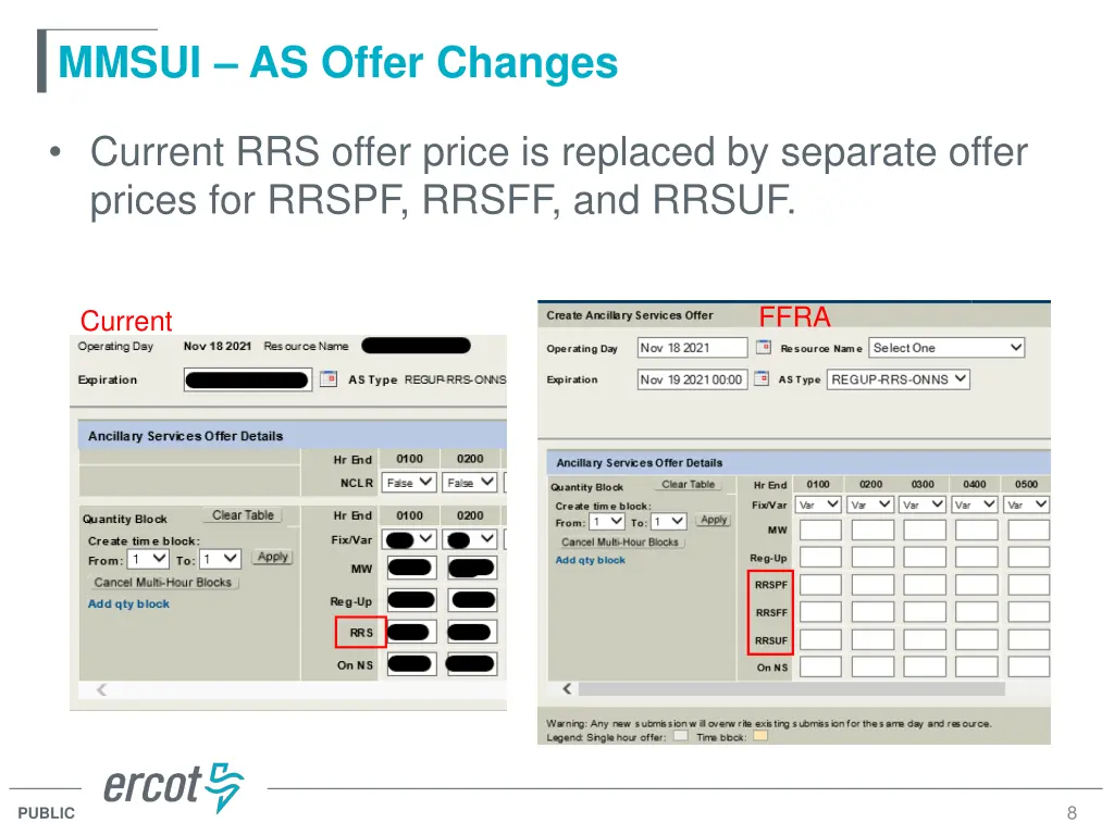 mmsui as offer changes