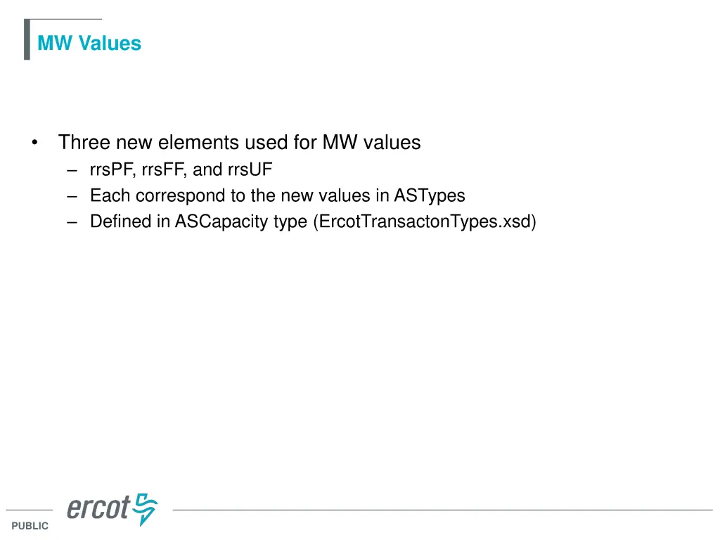 mw values