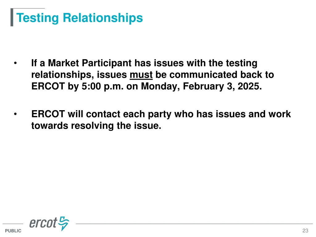 testing relationships 1