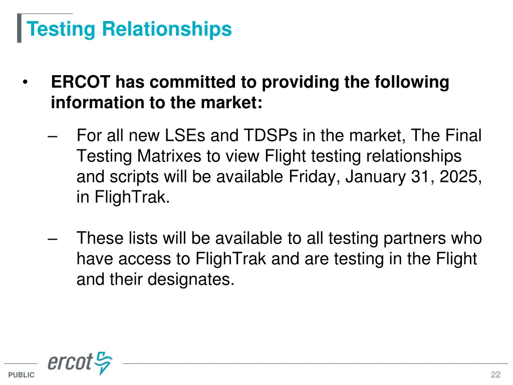 testing relationships