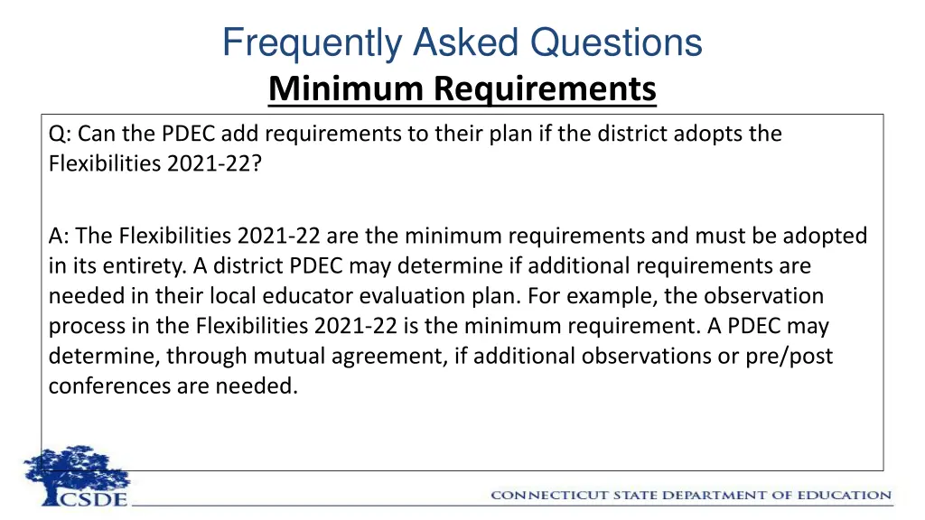 frequently asked questions minimum requirements