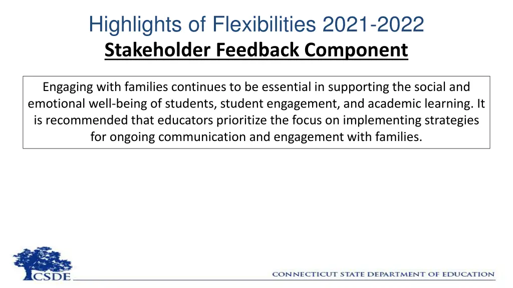 highlights of flexibilities 2021 2022 stakeholder