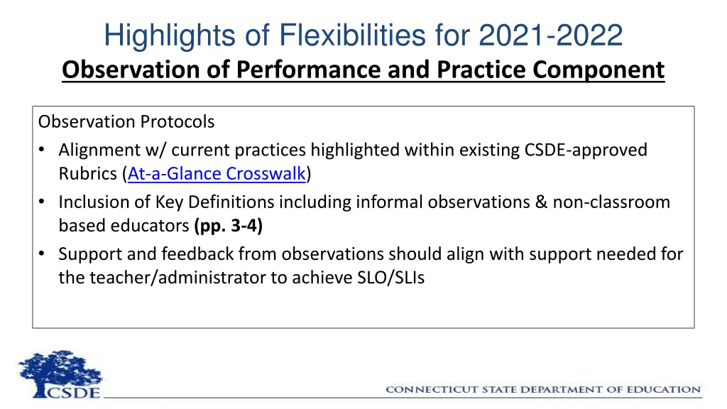 highlights of flexibilities for 2021 2022