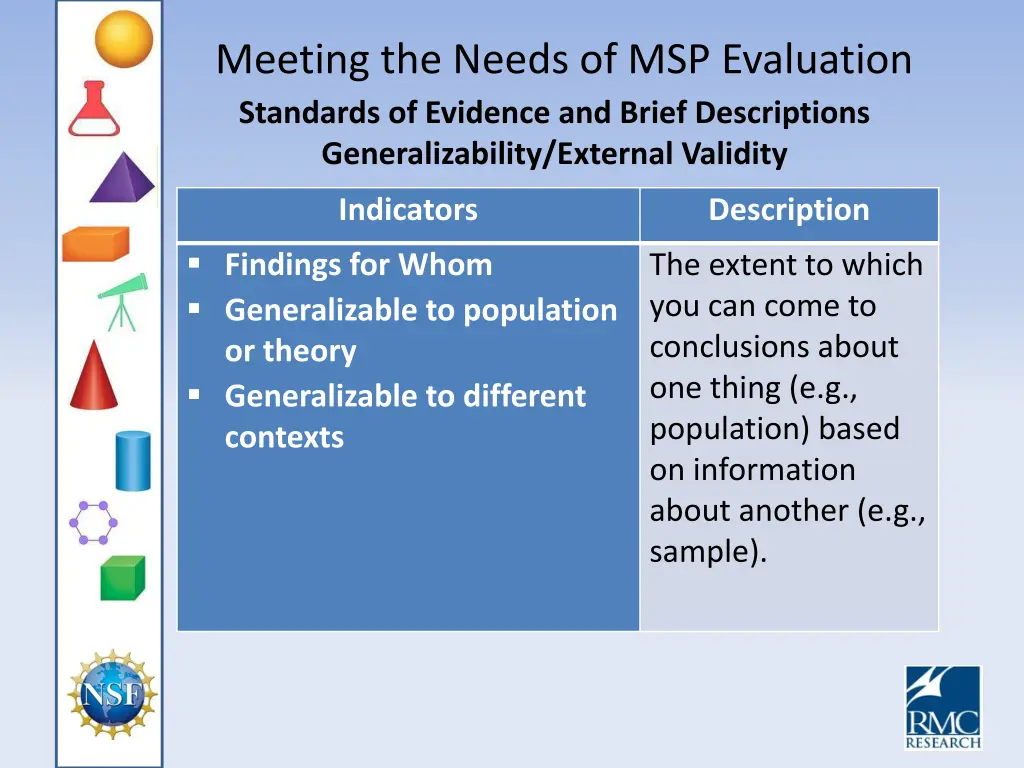 meeting the needs of msp evaluation standards 3