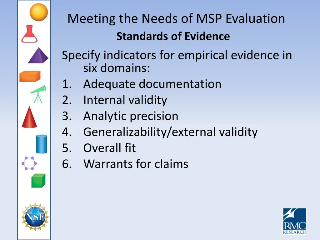 meeting the needs of msp evaluation standards