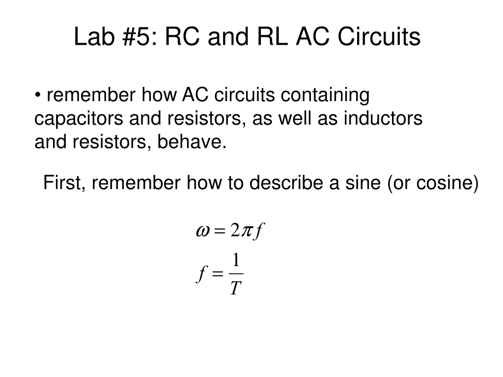 lab 5 rc and rl ac circuits