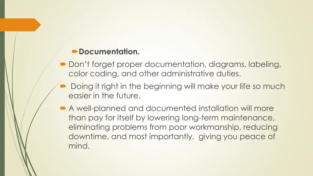documentation don t forget proper documentation