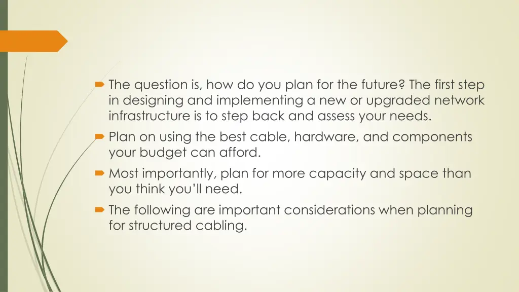 the question is how do you plan for the future