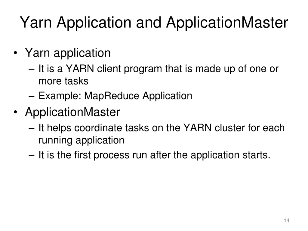 yarn application and applicationmaster