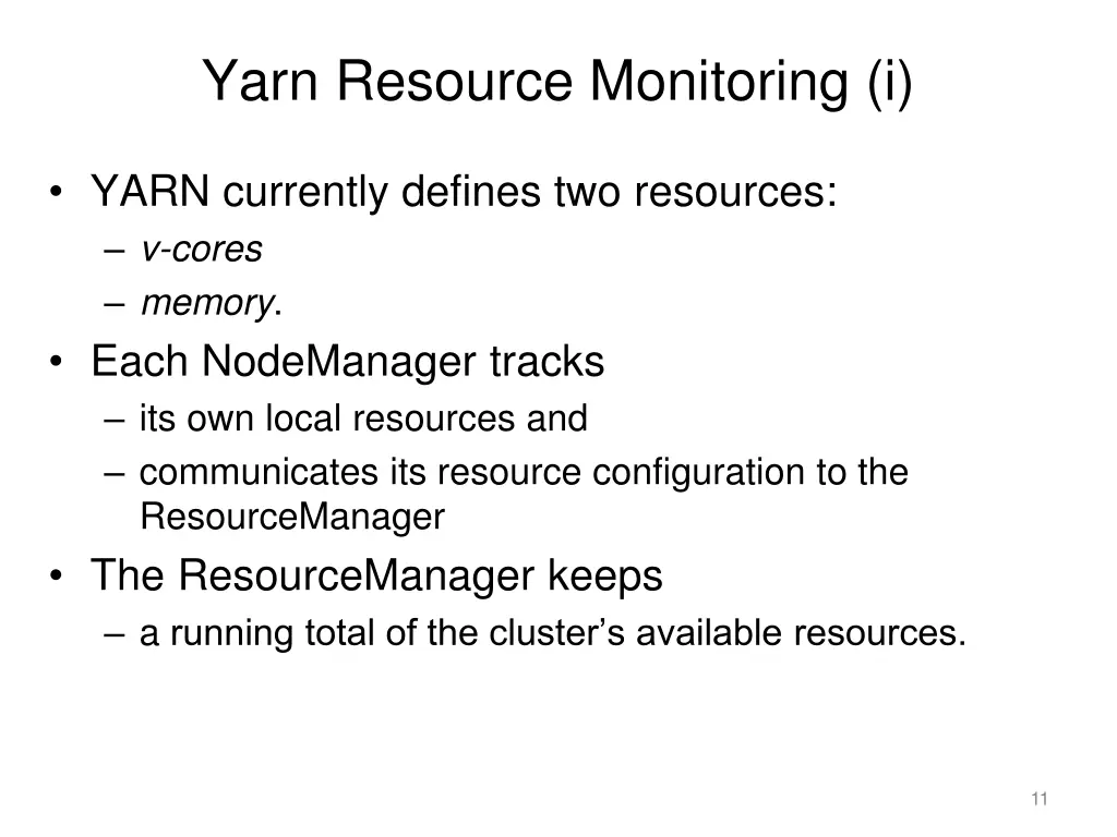 yarn resource monitoring i