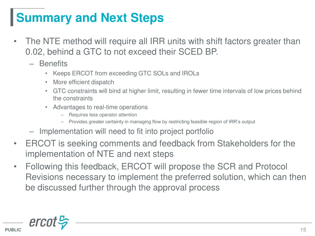 summary and next steps
