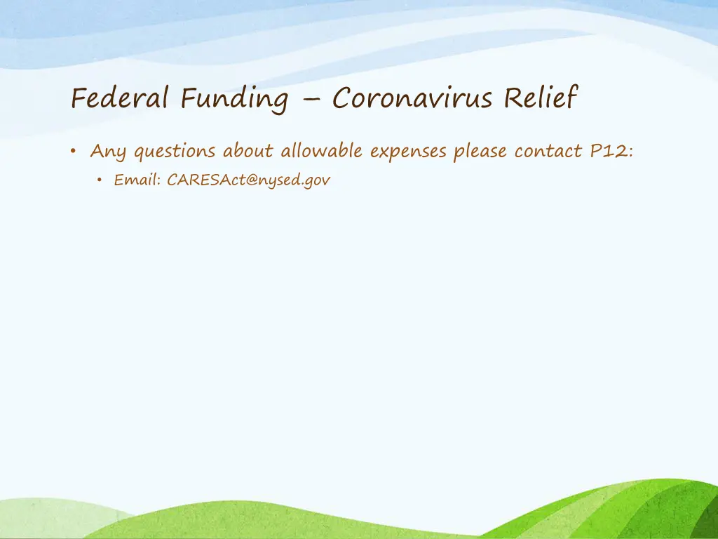 federal funding coronavirus relief 1