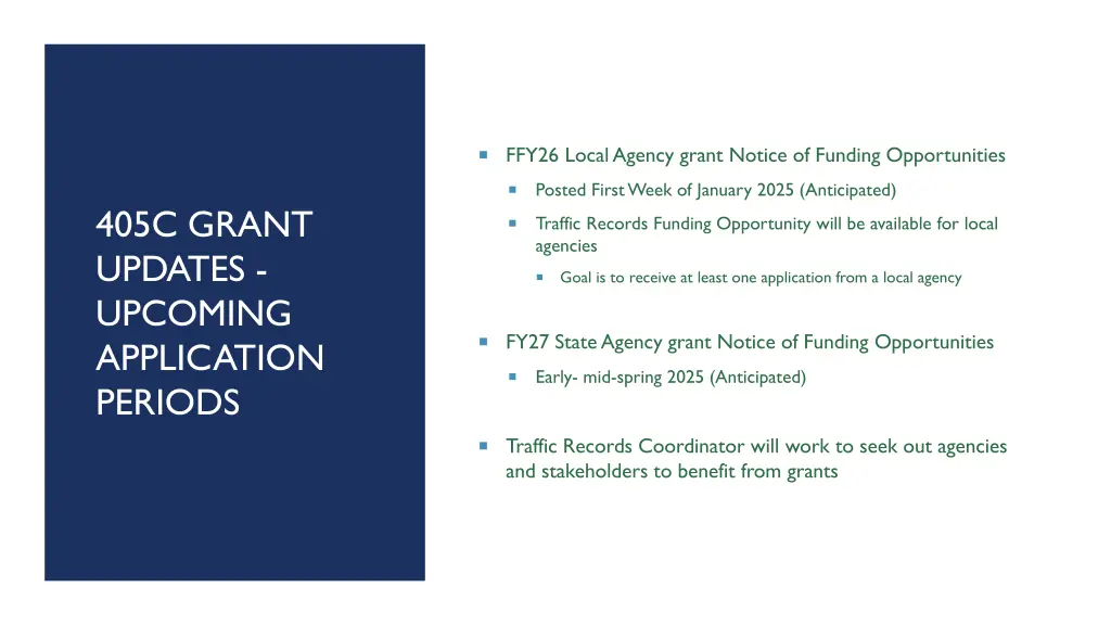 ffy26 local agency grant notice of funding