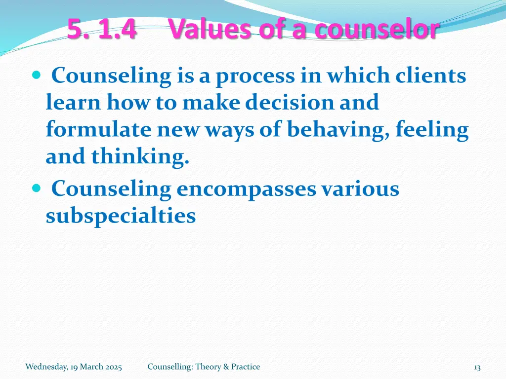 5 1 4 values of a counselor 1