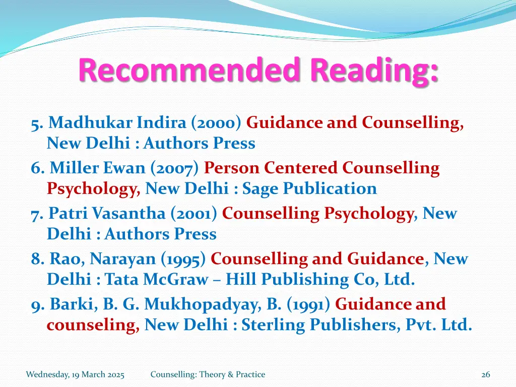 recommended reading 1