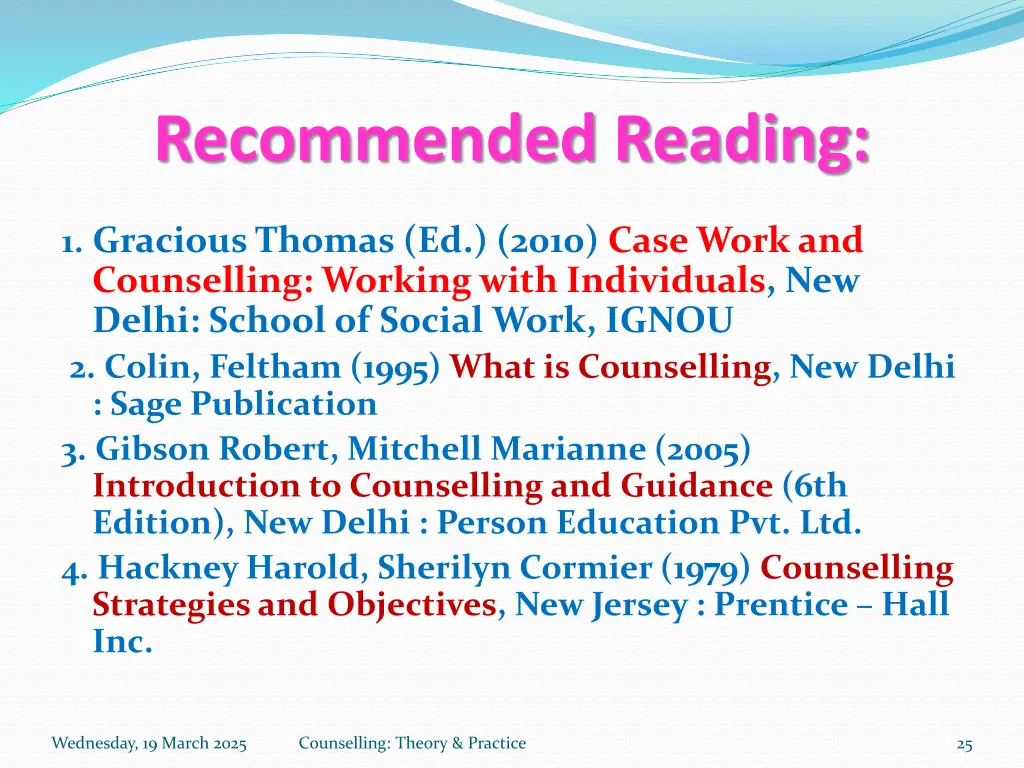 recommended reading