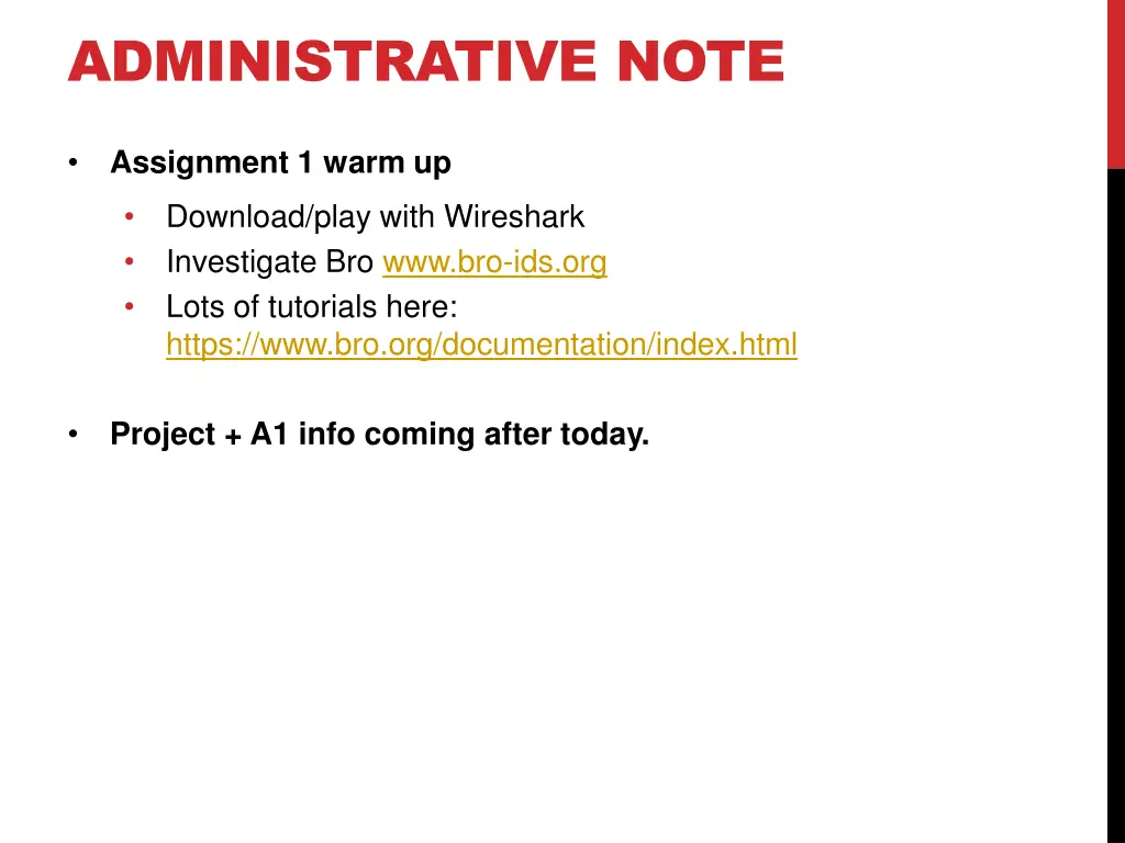 administrative note
