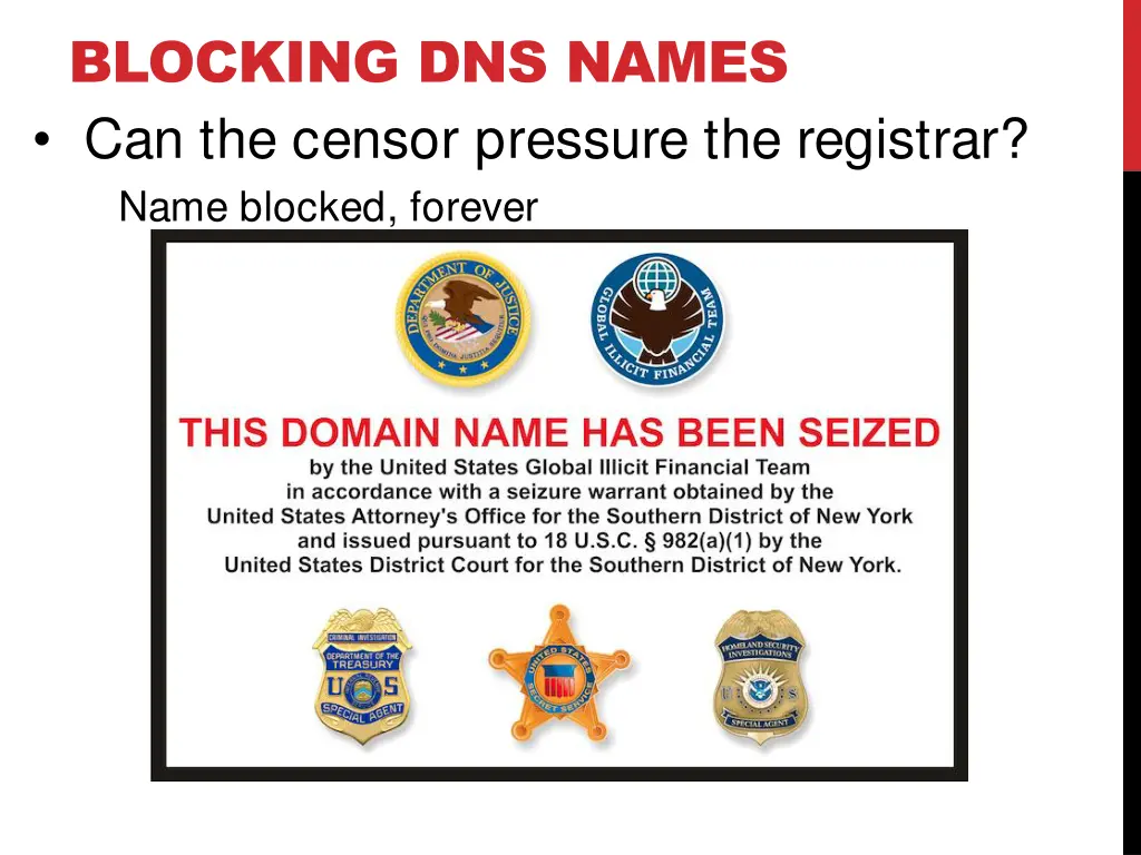 blocking dns names can the censor pressure