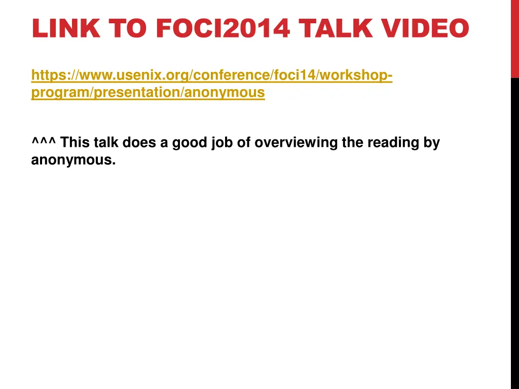 link to foci2014 talk video