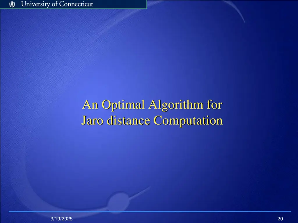 an optimal algorithm for jaro distance computation