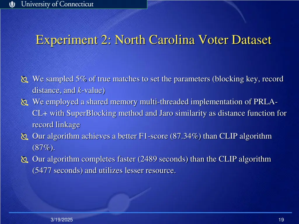 experiment 2 north carolina voter dataset