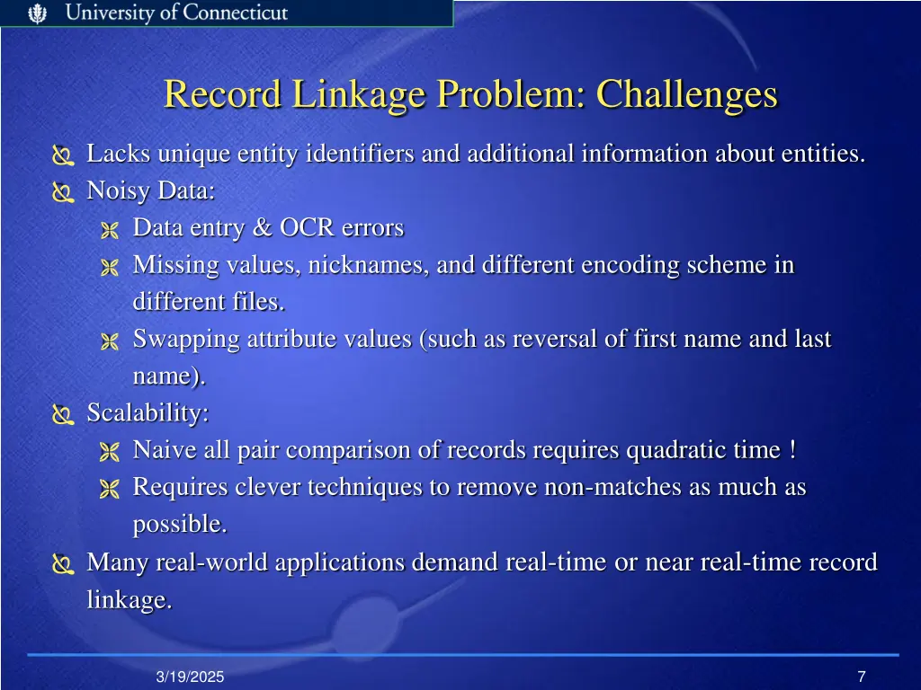 record linkage problem challenges