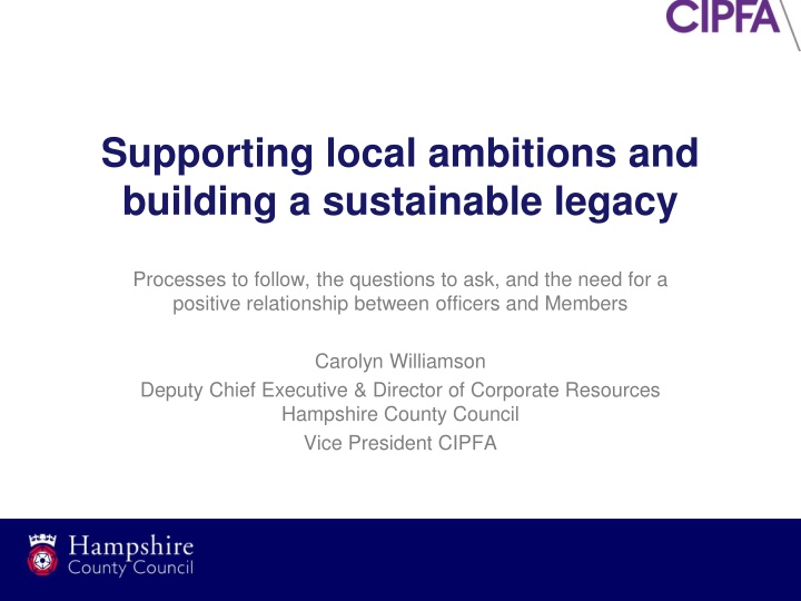 supporting local ambitions and building