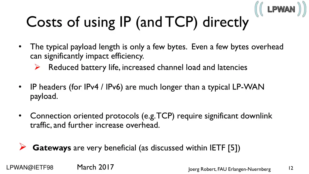 costs of using ip and tcp directly