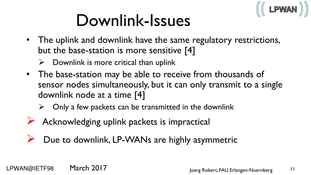 downlink issues the uplink and downlink have