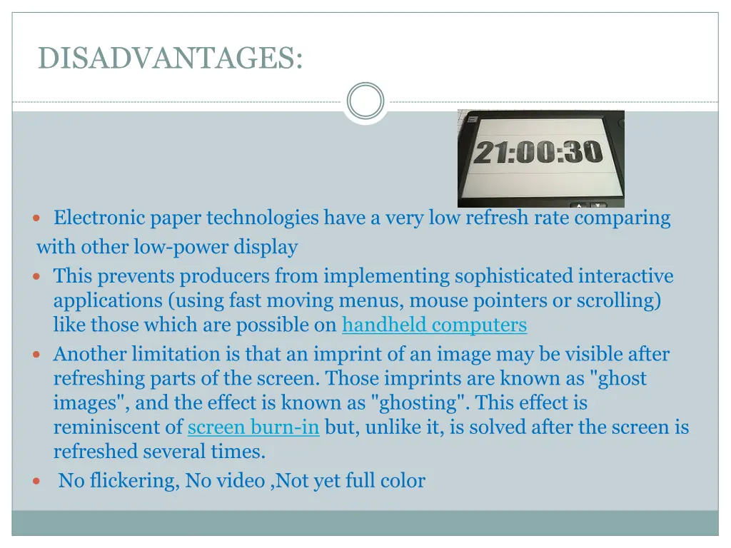 disadvantages