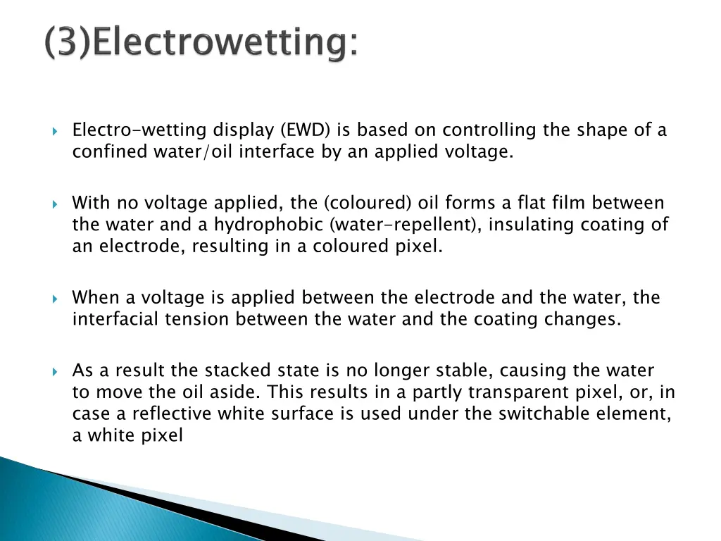 electro wetting display ewd is based