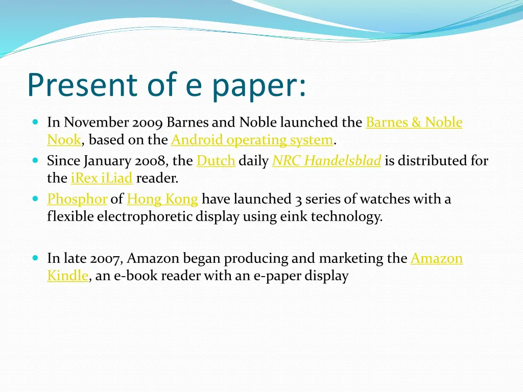 present of e paper