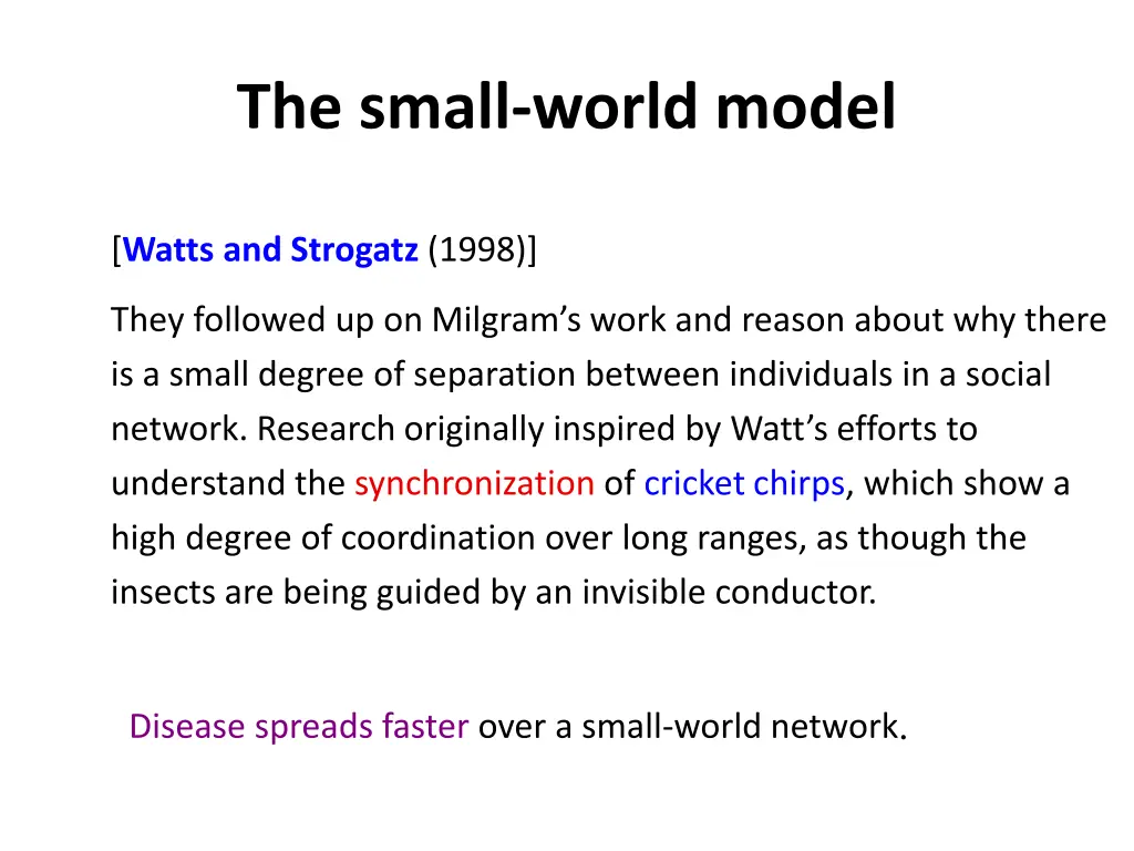the small world model