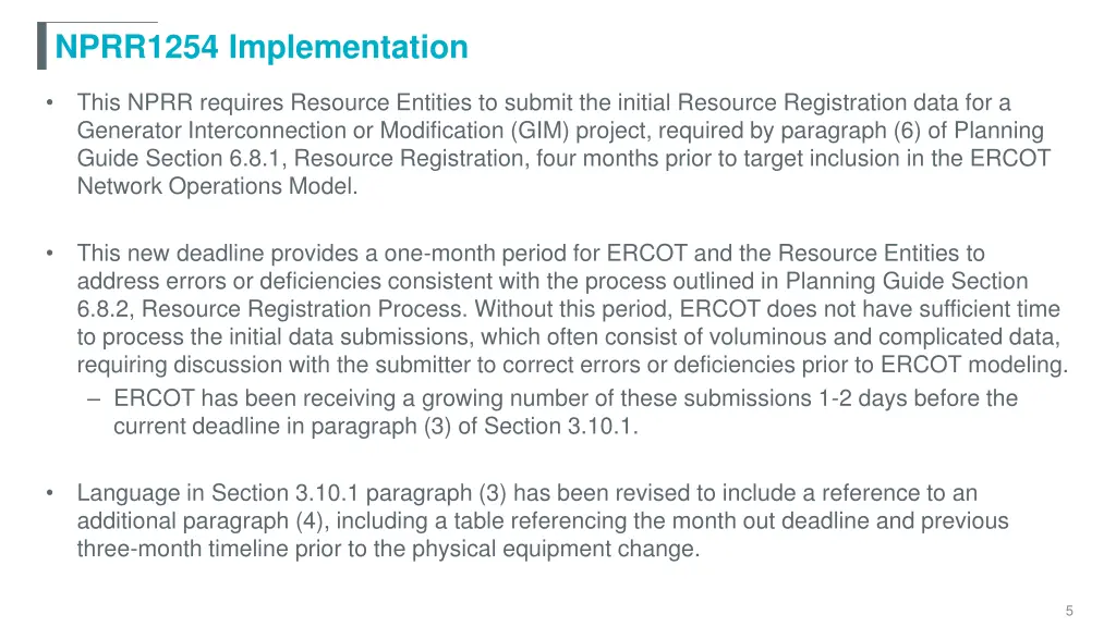nprr1254 implementation