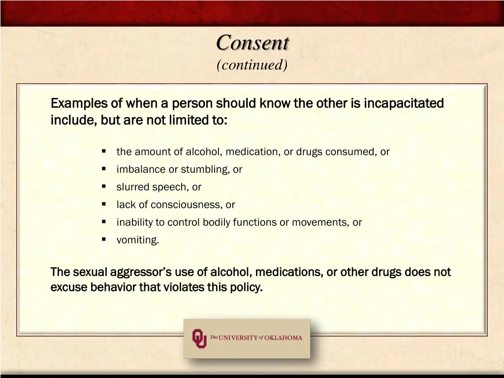 consent continued