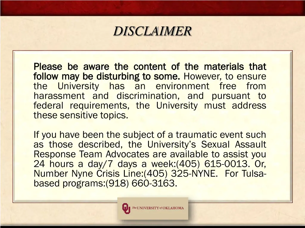 disclaimer