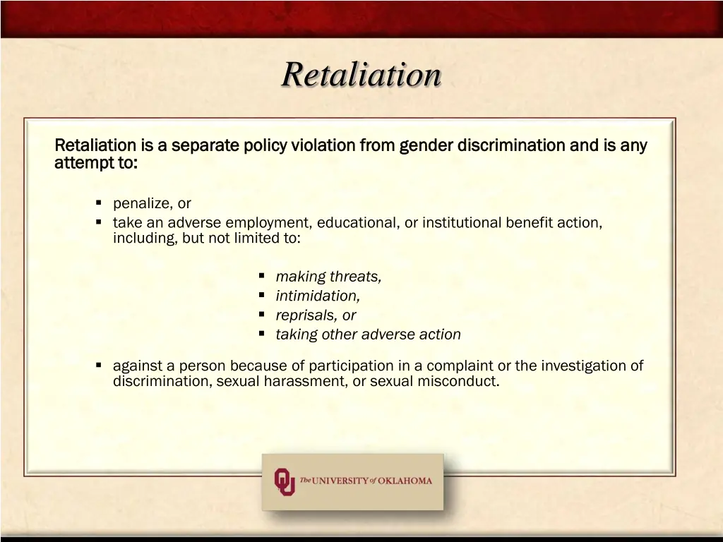 retaliation