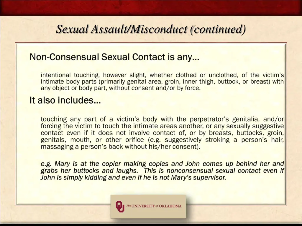 sexual assault misconduct continued