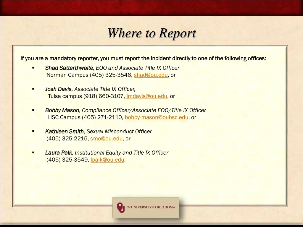 where to report
