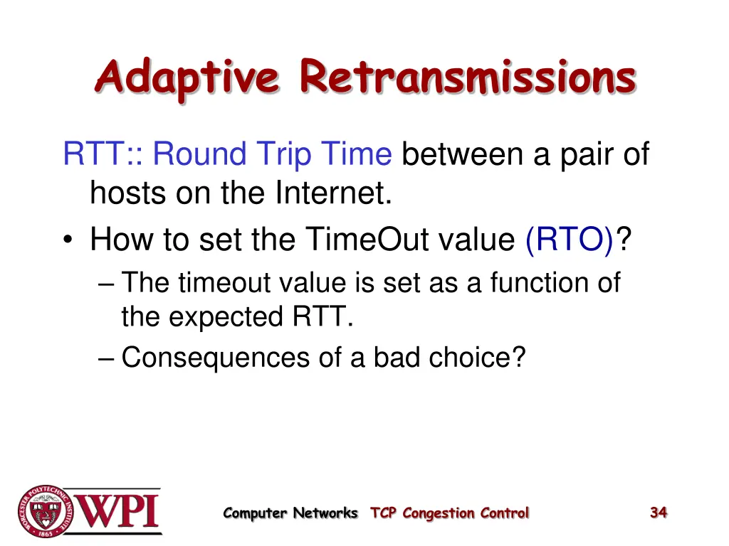 adaptive retransmissions