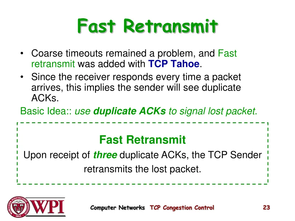 fast retransmit