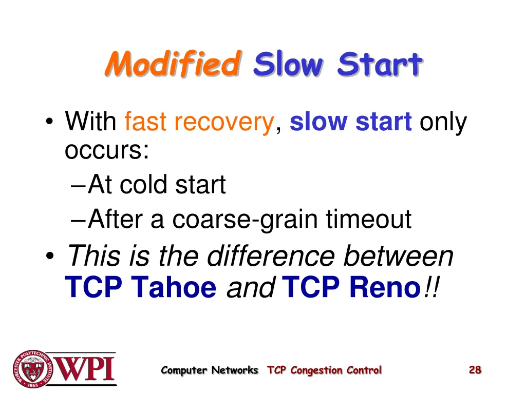 modified slow start