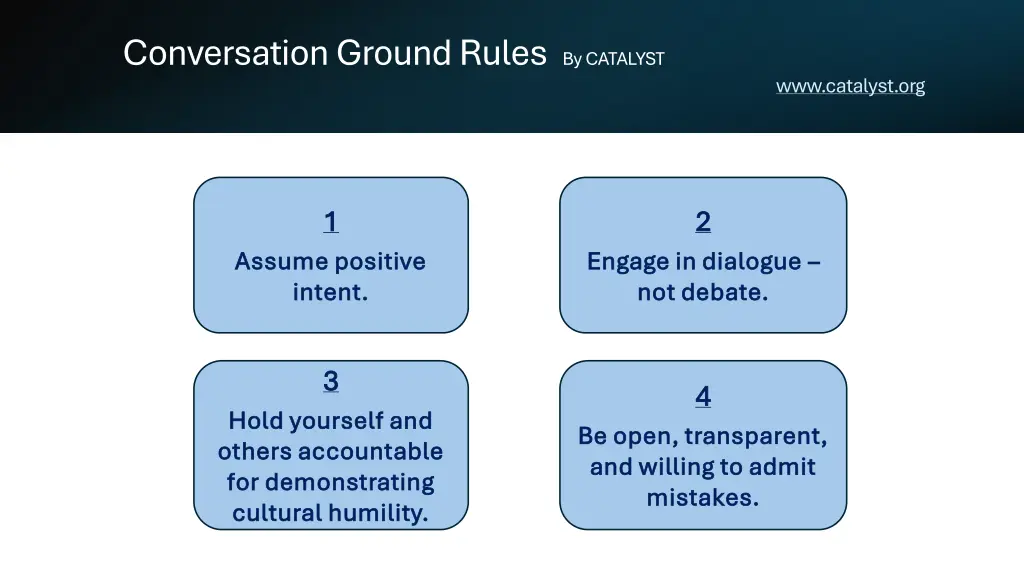 conversation ground rules by catalyst