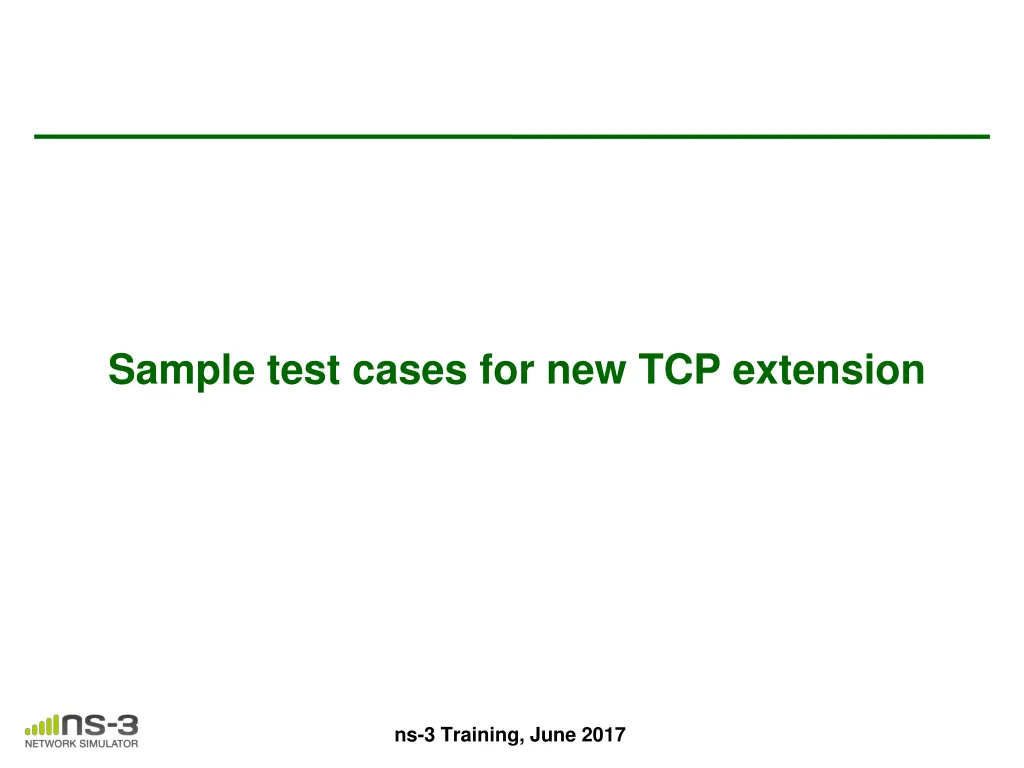 sample test cases for new tcp extension