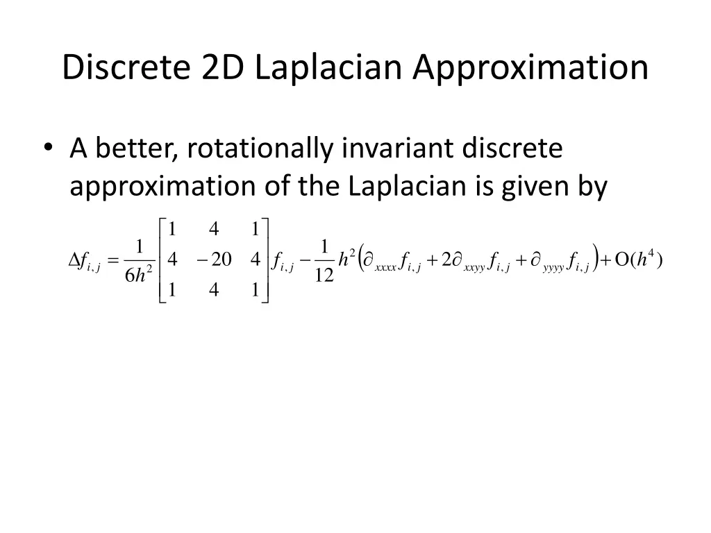 discrete 2d laplacian approximation 1