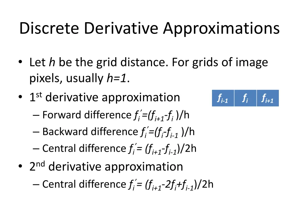 discrete derivative approximations