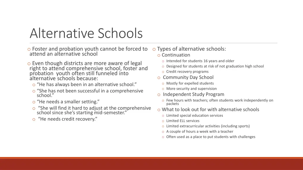 alternative schools