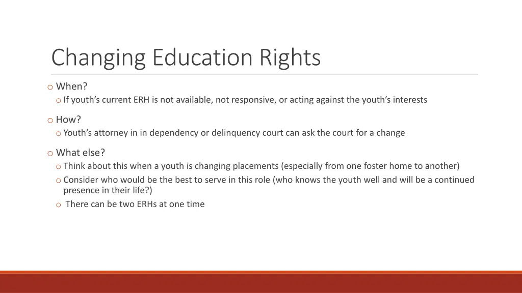 changing education rights