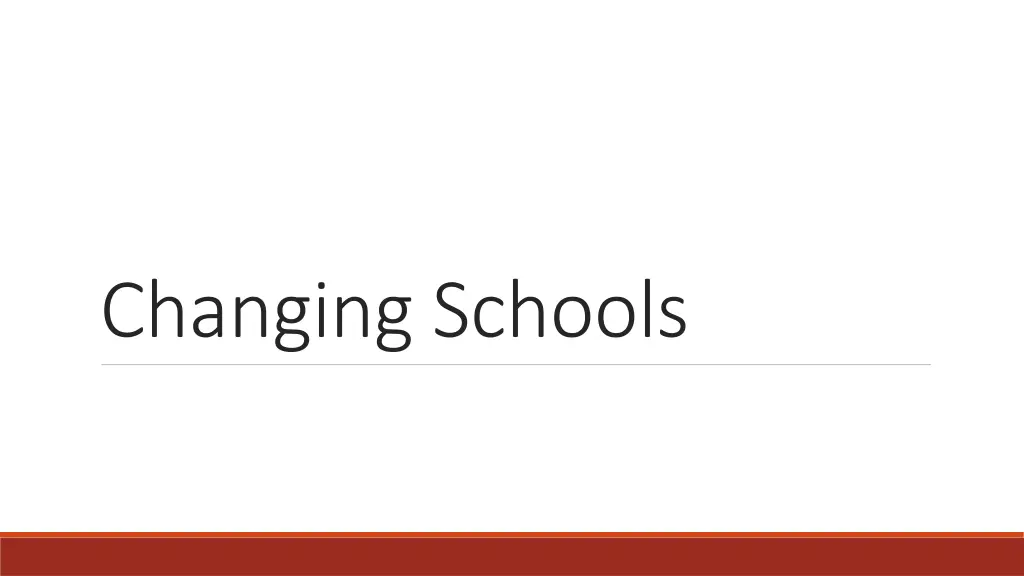 changing schools