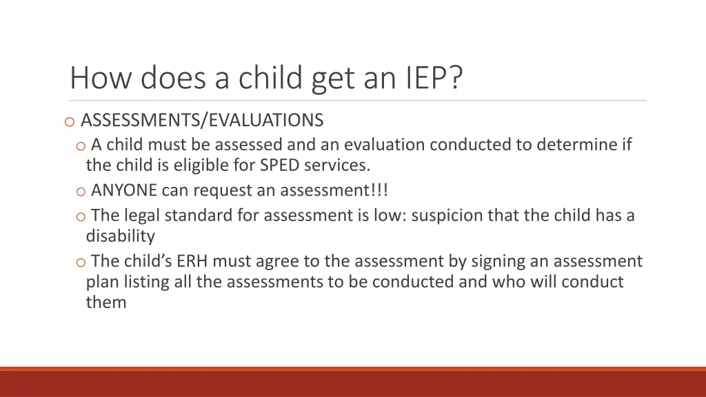 how does a child get an iep